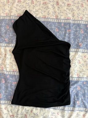 a new day One-Shoulder Black Top